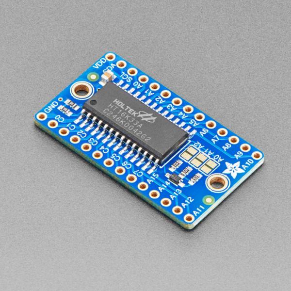 디바이스마트,LED/LCD > LED 인테리어조명 > LED 모듈,Adafruit,Adafruit 16x8 LED Matrix Driver Backpack - HT16K33 Breakout [ada-1427],HT16K33 칩 / 통신 프로토콜 : I2C / 8개의 매트릭스 / 각각 16x8 LED를 제어하여 총 1024개의 LED 사용