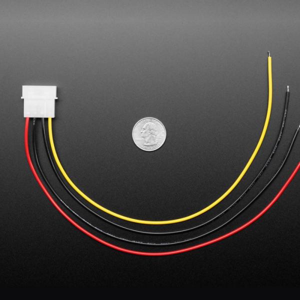디바이스마트,케이블/전선 > 점퍼/하네스/악어/바나나 > 점퍼 와이어/케이블,Adafruit,IDE Molex 4 Pin Socket Cable - 30cm long [ada-5365],길이 : 30cm / 18AWG 연선 코어