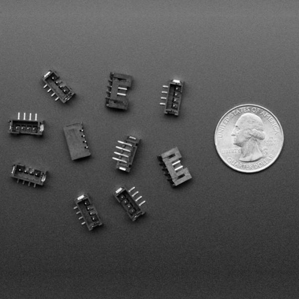 디바이스마트,커넥터/PCB > 직사각형 커넥터 > JST 커넥터 > JST-PH 시리즈 (2.0피치),Adafruit,JST PH 2mm 4-pin Vertical Connector (10-pack) - STEMMA [ada-4390],4핀 수직 커넥터 / 10개 구성 / 2mm 피치 커넥터