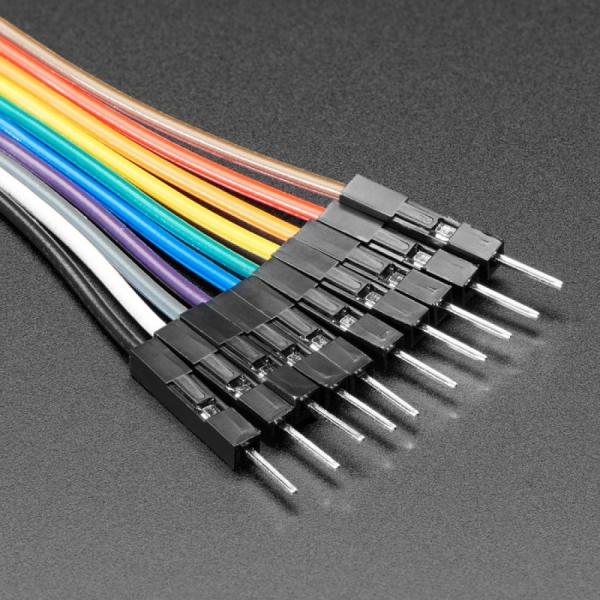 디바이스마트,케이블/전선 > 점퍼/하네스/악어/바나나 > 점퍼 와이어/케이블,Adafruit,Premium Female/Male Extension Jumper Wires - 10 x 12inch (300mm) [ada-5018],길이 : 12인치(300mm) / 10ro의 스트립으로 제공 / 한쪽 끝에 0.1인치 수 헤더 접점, 다른 쪽 끝에 0.1인치 암 헤더 점점