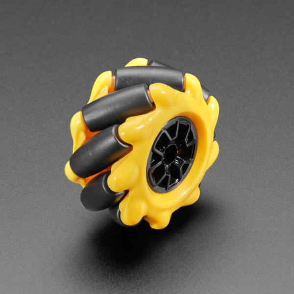 디바이스마트,기계/제어/로봇/모터 > 로봇부품 > 바퀴/휠 > 메카넘 휠,Adafruit,Left & Right Mecanum Wheel Pair - 48mm Diameter - TT Motor or Cross Axle (2-pack) [ada-4990],4륜 로봇이 어느 방향으로든 움직일 수 있습니다 / 휠 직경 : 48mm / 휠 너비 : 25mm / 허브 인서트 길이 : 7.5mm