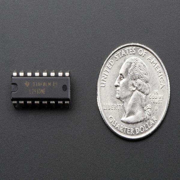 디바이스마트,반도체/전자부품 > 파워관리 IC(PMIC) > 드라이버/컨트롤러 IC > 모터 드라이버/컨트롤러,Adafruit,Dual H-Bridge Motor Driver for DC or Steppers - 600mA - L293D [ada-807],L293D를 사용하여 채널당 최대 600mA의 솔레노이드 4개, DC 모터 2개 또는 바이폴라 또는 유니폴라 스테퍼 ​​1개 구동