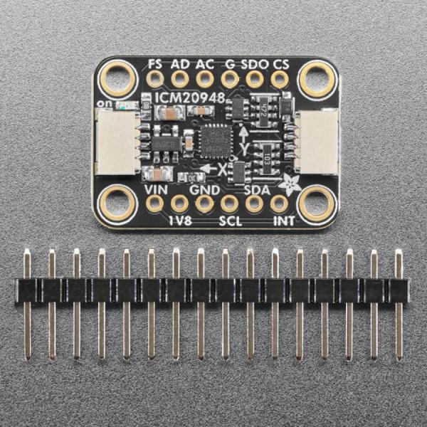 디바이스마트,MCU보드/전자키트 > 센서모듈 > IMU/AHRS(9축 이상),Adafruit,Adafruit TDK InvenSense ICM-20948 9-DoF IMU (MPU-9250 Upgrade) - STEMMA QT / Qwiic [ada-4554],FSR을 갖춘 3축 자이로스코프 / 7MHz SPI 또는 400kHz 고속 모드 I²C