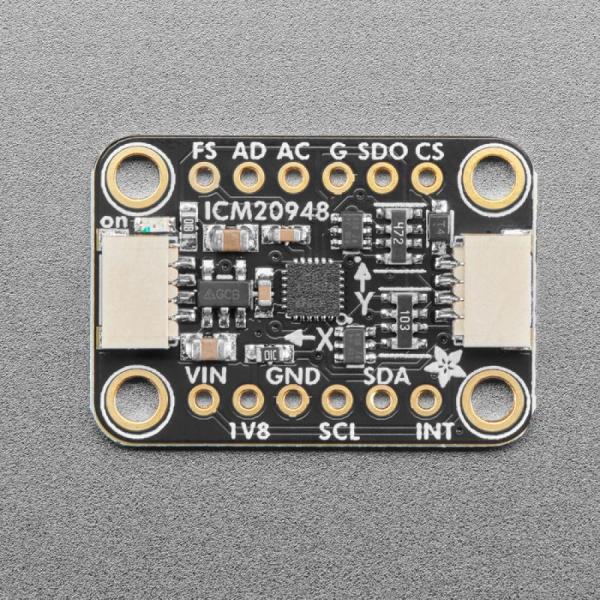 디바이스마트,MCU보드/전자키트 > 센서모듈 > IMU/AHRS(9축 이상),Adafruit,Adafruit TDK InvenSense ICM-20948 9-DoF IMU (MPU-9250 Upgrade) - STEMMA QT / Qwiic [ada-4554],FSR을 갖춘 3축 자이로스코프 / 7MHz SPI 또는 400kHz 고속 모드 I²C