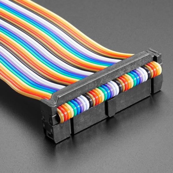 디바이스마트,케이블/전선 > 점퍼/하네스/악어/바나나 > 점퍼 와이어/케이블,Adafruit,Rainbow 34-pin Dual Row IDC Floppy Ribbon Cable - 30cm long [ada-5453],34핀 IDC 케이블 / 2 x 17 핀 배열 / 양쪽 끝에는 스트레인 릴리프와 키드 커넥터가 있습니다