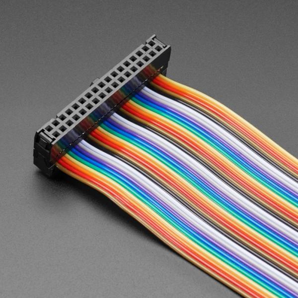 디바이스마트,케이블/전선 > 점퍼/하네스/악어/바나나 > 점퍼 와이어/케이블,Adafruit,Rainbow 34-pin Dual Row IDC Floppy Ribbon Cable - 30cm long [ada-5453],34핀 IDC 케이블 / 2 x 17 핀 배열 / 양쪽 끝에는 스트레인 릴리프와 키드 커넥터가 있습니다