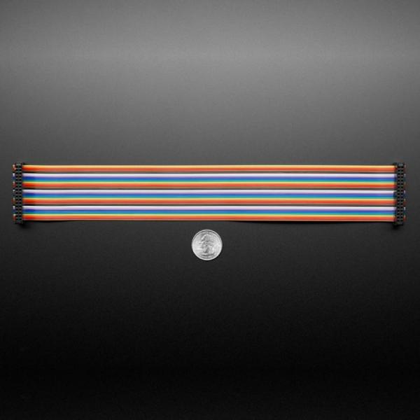 디바이스마트,케이블/전선 > 점퍼/하네스/악어/바나나 > 점퍼 와이어/케이블,Adafruit,Rainbow 34-pin Dual Row IDC Floppy Ribbon Cable - 30cm long [ada-5453],34핀 IDC 케이블 / 2 x 17 핀 배열 / 양쪽 끝에는 스트레인 릴리프와 키드 커넥터가 있습니다