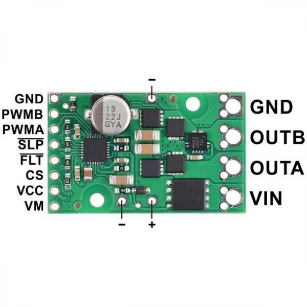 디바이스마트,기계/제어/로봇/모터 > 모터드라이버 > DC모터 드라이버 > 500W 이상 DC모터 드라이버,Pololu,Pololu H2 High-Power Motor Driver 36v11 CS #2993,하나의 고전력 DC 브러시 모터의 양방향 제어를 가능하게 합니다 / 전압 범위 : 5V ~ 60V / 연속 11A 제공 / 크기 : 1.3 x 0.8인치