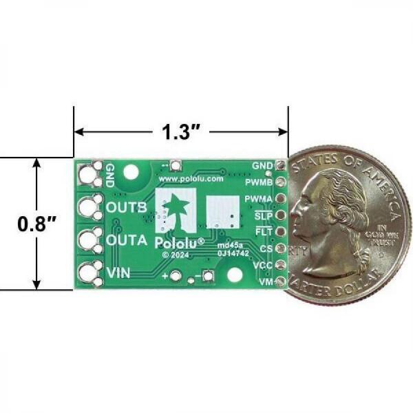 디바이스마트,기계/제어/로봇/모터 > 모터드라이버 > DC모터 드라이버 > 500W 이상 DC모터 드라이버,Pololu,Pololu H2 High-Power Motor Driver 36v11 CS #2993,하나의 고전력 DC 브러시 모터의 양방향 제어를 가능하게 합니다 / 전압 범위 : 5V ~ 60V / 연속 11A 제공 / 크기 : 1.3 x 0.8인치