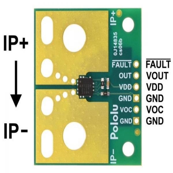 디바이스마트,MCU보드/전자키트 > 센서모듈 > 전압/전류센서,Pololu,ACS37220LEZATR-100B3 Current Sensor Large Carrier -100A to +100A, 3.3V #5295,범위 : ±100A(양방향) / 낮은 저항(~0.1 mΩ) / 공급 전압 : 3.15V ~ 3.45V / 감도 : 13.2mV/A / 영점 : 1.65V / 크기 : 1.4x1.2