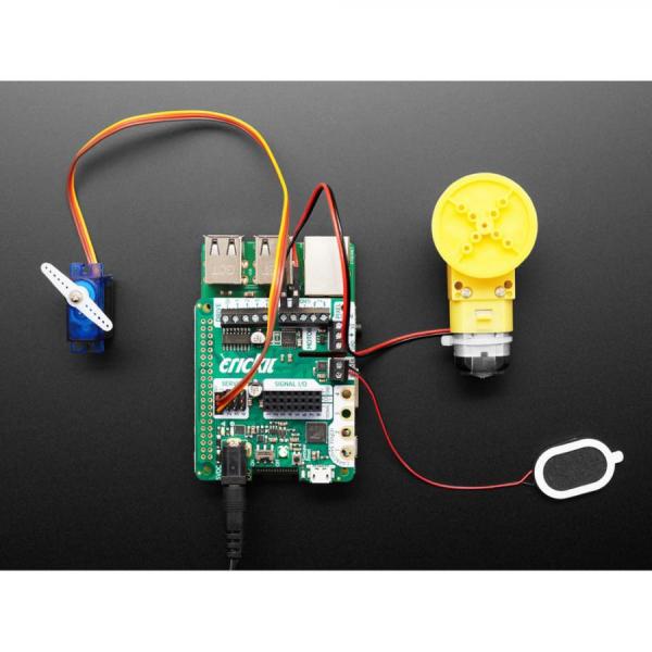 디바이스마트,오픈소스/코딩교육 > 라즈베리파이 > 라즈베리파이 확장보드/HAT,Adafruit,Adafruit CRICKIT HAT for Raspberry Pi [ada-3957],라즈베리파이 전용 / I2C-to-whatever 브리지 펌웨어인 seesaw로 구동 / 5V DC