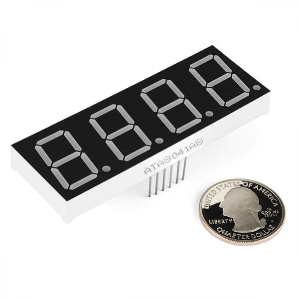 디바이스마트,LED/LCD > FND/도트매트릭스 > FND(세그먼트LED) > FND,SparkFun,7-Segment Display - 20mm (Red) [COM-11405],빨간색 / 20mm 4자리 7세그먼트 / LED는 1.9VDC의 순방향 전압과 20mA의 최대 순방향 전류를 갖습니다 / 크기 : 71.6 x 25.7mm