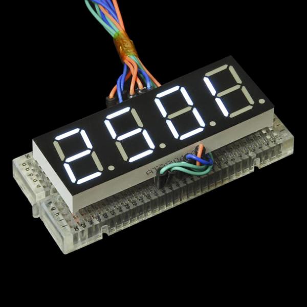 디바이스마트,LED/LCD > FND/도트매트릭스 > FND(세그먼트LED) > FND,SparkFun,7-Segment Display - 20mm (White) [COM-11409],흰색 / 20MM 4자리 7세그먼트 / LED는 1.9VDC의 순방향 전압과 20mA의 최대 순방향 전류를 갖습니다 / 크기 : 71.6 x 25.7mm