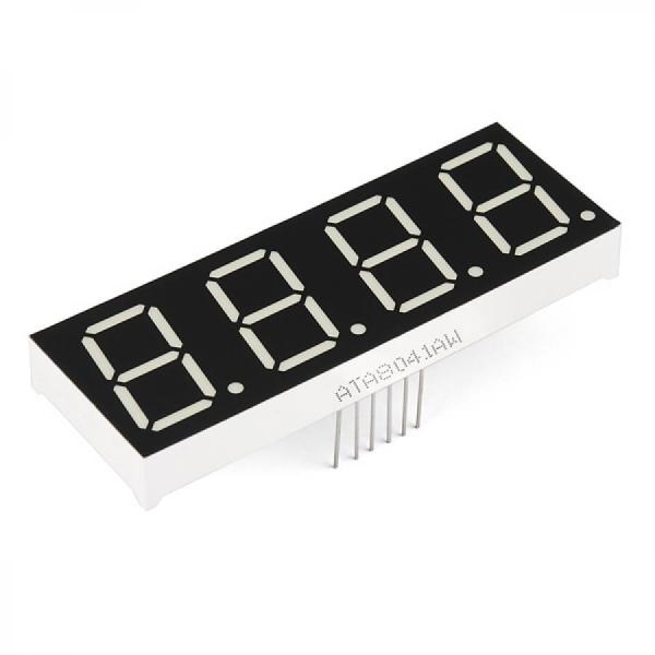 디바이스마트,LED/LCD > FND/도트매트릭스 > FND(세그먼트LED) > FND,SparkFun,7-Segment Display - 20mm (White) [COM-11409],흰색 / 20MM 4자리 7세그먼트 / LED는 1.9VDC의 순방향 전압과 20mA의 최대 순방향 전류를 갖습니다 / 크기 : 71.6 x 25.7mm