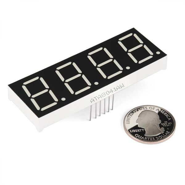 디바이스마트,LED/LCD > FND/도트매트릭스 > FND(세그먼트LED) > FND,SparkFun,7-Segment Display - 20mm (White) [COM-11409],흰색 / 20MM 4자리 7세그먼트 / LED는 1.9VDC의 순방향 전압과 20mA의 최대 순방향 전류를 갖습니다 / 크기 : 71.6 x 25.7mm