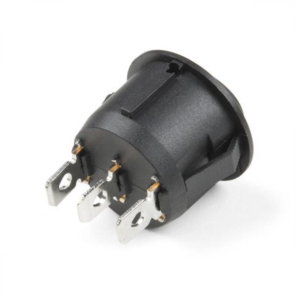 디바이스마트,스위치/부저/전기부품 > 스위치 > 로커스위치,SparkFun,Rocker Switch - On/Off/On (Round) [COM-14978],125VAC에서 최대 10A까지 정격화되어 있으며 20mm 직경 구멍에 패널 장착이 가능합니다