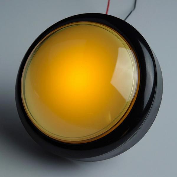 디바이스마트,스위치/부저/전기부품 > 스위치 > 푸쉬버튼 스위치 > 조광형 스위치,SparkFun,Big Dome Pushbutton - Yellow [COM-11273],노란색 / 직경 : 100mm / LED 표시등은 12VDC에서 작동 / 장착 구멍 직경: 24 mm