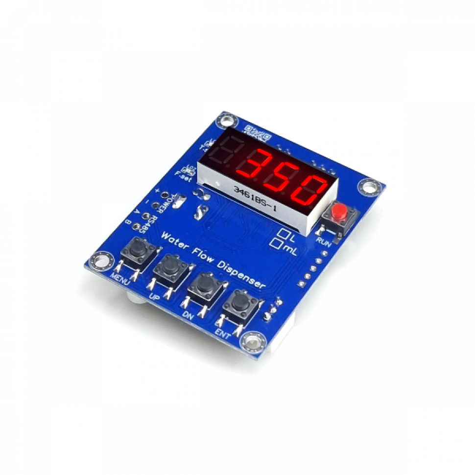 디바이스마트,MCU보드/전자키트 > 센서모듈 > 수위/빗물/PH/바람,한진데이타,RS232C(RS485)지원 유량 정량 토출 제어 모듈(P4310-2),펄스 출력 방식의 유량계와 솔레노이드 밸브를 제어하여 정량 토출하는 제어 모듈 / 타이머에 의한 자동 설정으로 유량을 mL or L 단위로 정량 토출하는 제어 모듈