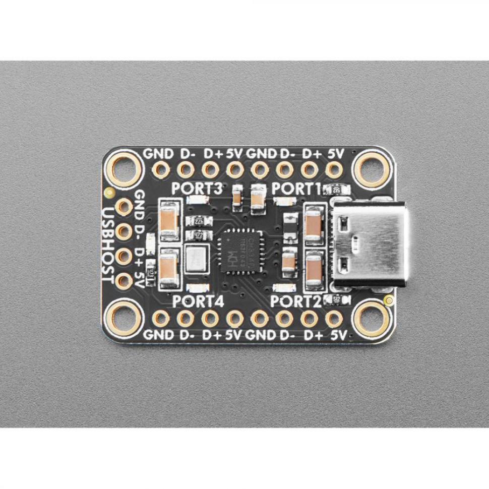 디바이스마트,MCU보드/전자키트 > 통신/네트워크 > USB관련,Adafruit,Adafruit CH334F Mini 4-Port USB Hub Breakout [ada-5997],4포트 / 고속 포트 하나를 4개로 변환하는 CH334F USB 2.1 허브 칩 탑재 / 컴팩트한 디자인으로 인클로저나 기존 장치에 쉽게 내장 / 장착구멍 : 4개