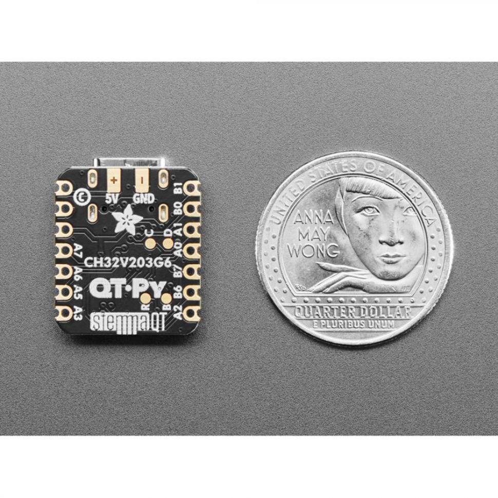 디바이스마트,MCU보드/전자키트 > 개발용 장비 > USB/RS232/RS485 컨버터,Adafruit,Adafruit QT Py CH32V203 Dev Board with STEMMA QT [ada-5996],CH32V203 프로세서 탑재 / RISC-V 기반 / 기본 USB 장치 / RGB NeoPixel LED 내장