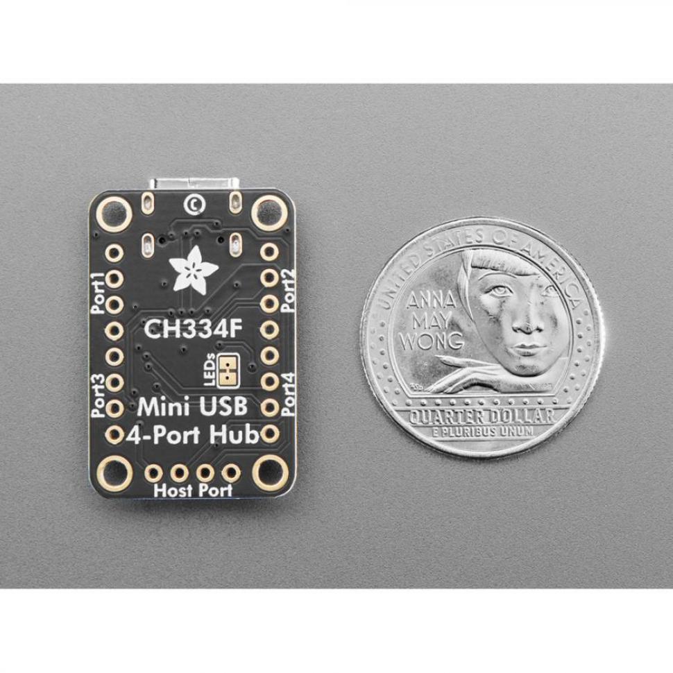 디바이스마트,MCU보드/전자키트 > 통신/네트워크 > USB관련,Adafruit,Adafruit CH334F Mini 4-Port USB Hub Breakout [ada-5997],4포트 / 고속 포트 하나를 4개로 변환하는 CH334F USB 2.1 허브 칩 탑재 / 컴팩트한 디자인으로 인클로저나 기존 장치에 쉽게 내장 / 장착구멍 : 4개