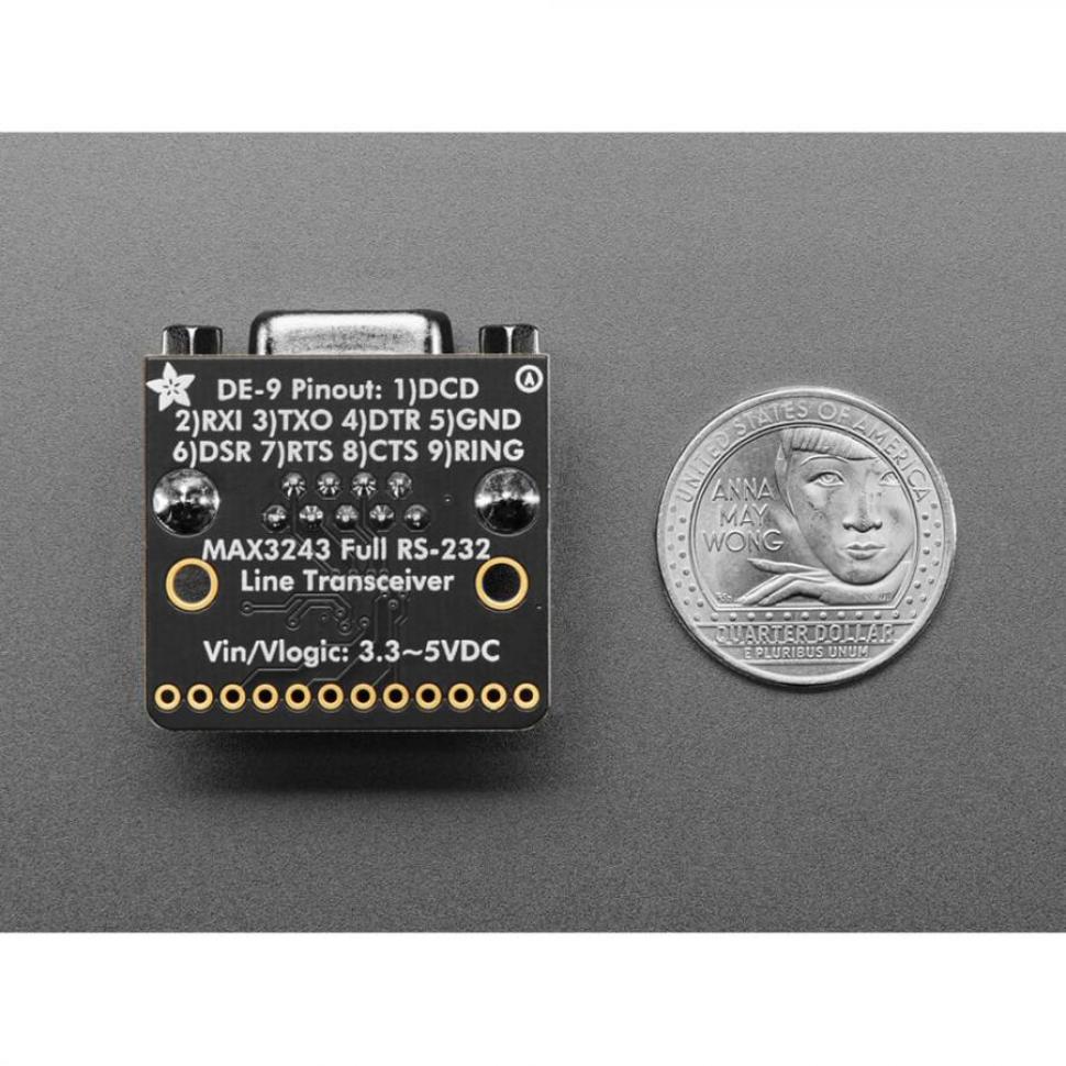 디바이스마트,MCU보드/전자키트 > 개발용 장비 > USB/RS232/RS485 컨버터,Adafruit,Adafruit RS-232 Full Pinout Level-Shifter Breakout [ada-5988],UART에서 RS-232 레벨 시프터로 8채널을 갖춘 보드 / 3V ~ 5.5V VCC 공급으로 작동 / 최대 250kbit/s까지 작동