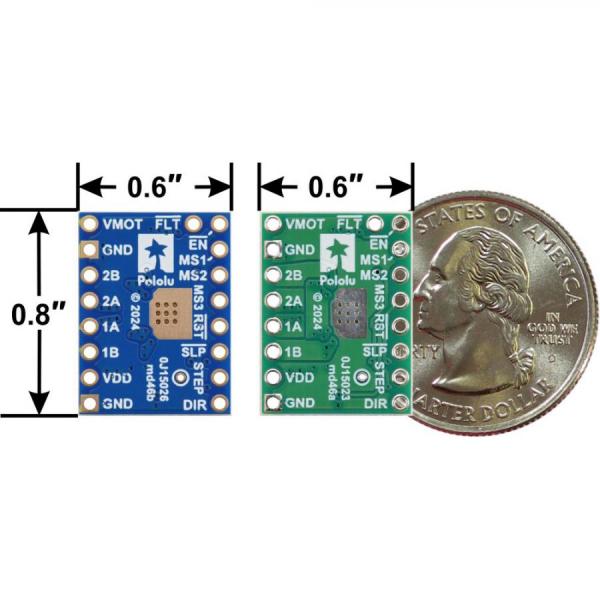 디바이스마트,기계/제어/로봇/모터 > 모터드라이버 > 스텝모터 드라이버 > 바이폴라 스텝모터 드라이버,,A5984 Stepper Motor Driver Carrier, Adjustable Current, Blue Edition #5340,블루 에디션 / 8가지 다른 마이크로스테핑 분해능(1/32단계까지) 제공 / 과전류 및 과열 보호 기능 / 공급 전압 : 8V ~ 40V / 최대 약 1.2A 연속 전류 공급