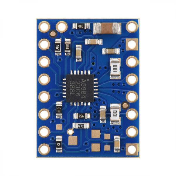 디바이스마트,기계/제어/로봇/모터 > 모터드라이버 > 스텝모터 드라이버 > 바이폴라 스텝모터 드라이버,Pololu,A5984 Stepper Motor Driver Carrier, Fixed 1.5A@5V / 1A@3.3V, Blue Edition #5344,블루 에디션 / 8가지 다른 마이크로스테핑 분해능(1/32단계까지) 제공 / 과전류 및 과열 보호 기능 / VDD : 5V @ 1.5A, VDD : 3.3V @ 1A / 4층 PCB