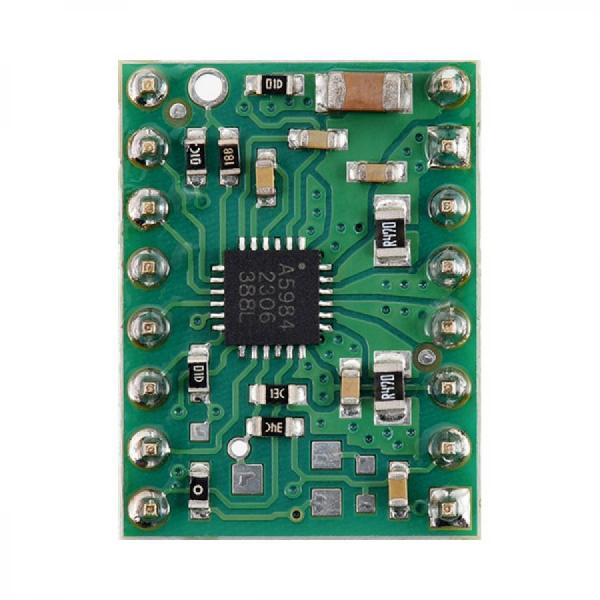 디바이스마트,기계/제어/로봇/모터 > 모터드라이버 > 스텝모터 드라이버 > 바이폴라 스텝모터 드라이버,Pololu,A5984 Stepper Motor Driver Carrier, Fixed 500mA@5V / 330mA@3.3V (Soldered Header Pins) #5351,납땜 헤더 핀 포함 / VDD : 5V @ 500mA, VDD : 3.3A @ 330mA