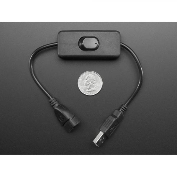 디바이스마트,케이블/전선 > USB 케이블 > USB 케이블 (미분류),Adafruit,USB Cable with Switch [ada-1620],한쪽에는 USB A 소켓이 있고 다른 쪽에는 USB A 플러그가 있습니다 / 길이 : 22cm