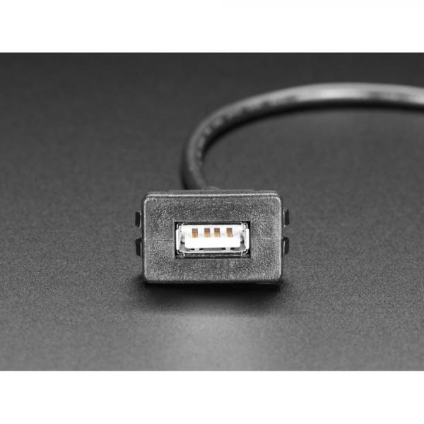 디바이스마트,케이블/전선 > USB 케이블 > 패널마운트(MF) 케이블,Adafruit,Snap-In Panel Mount Cable - USB A Extension Cable [ada-4055],양쪽 끝에 표준 USB A / 길이 : 30cm(약 12인치) / 케이블 직경 : 4.5mm