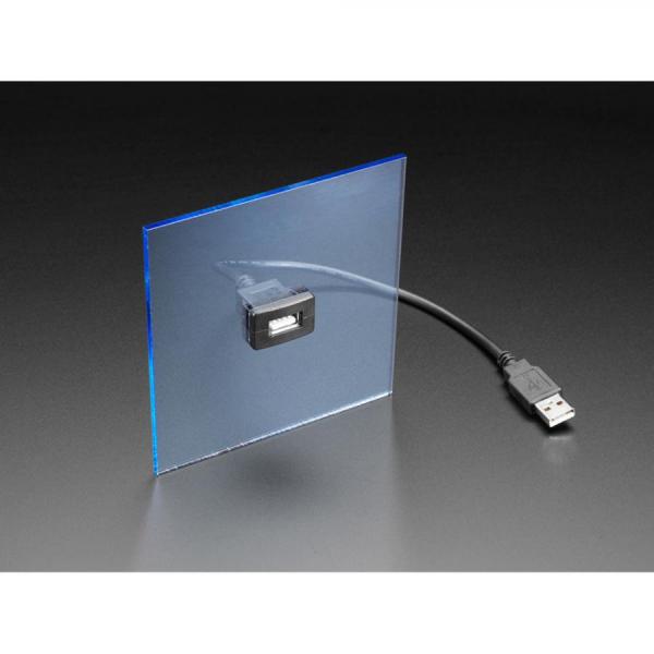 디바이스마트,케이블/전선 > USB 케이블 > 패널마운트(MF) 케이블,Adafruit,Snap-In Panel Mount Cable - USB A Extension Cable [ada-4055],양쪽 끝에 표준 USB A / 길이 : 30cm(약 12인치) / 케이블 직경 : 4.5mm