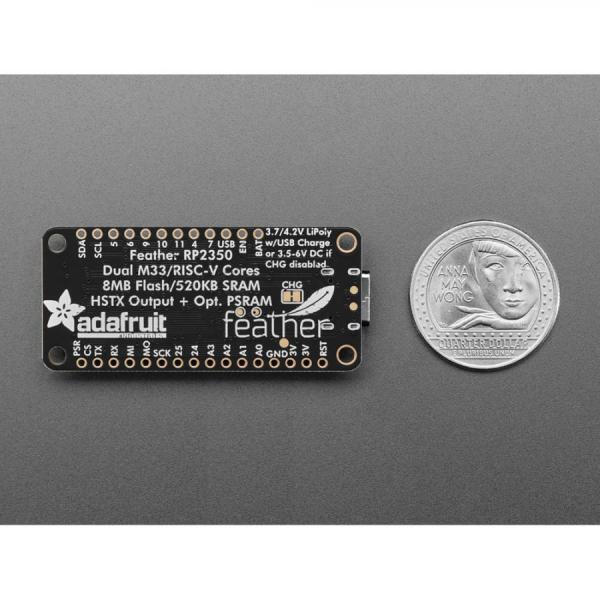 디바이스마트,오픈소스/코딩교육 > 파이썬/IoT 개발 보드 > RP2040/RP2350,Adafruit,Adafruit Feather RP2350 with HSTX Port [ada-6000],배터리 구동 개발보드 / pico 2와 사용 가능 / RP2359 32비트 Cortex M33 듀얼 코어, 150MHz @ 3.3V 로직 및 전원으로 실행