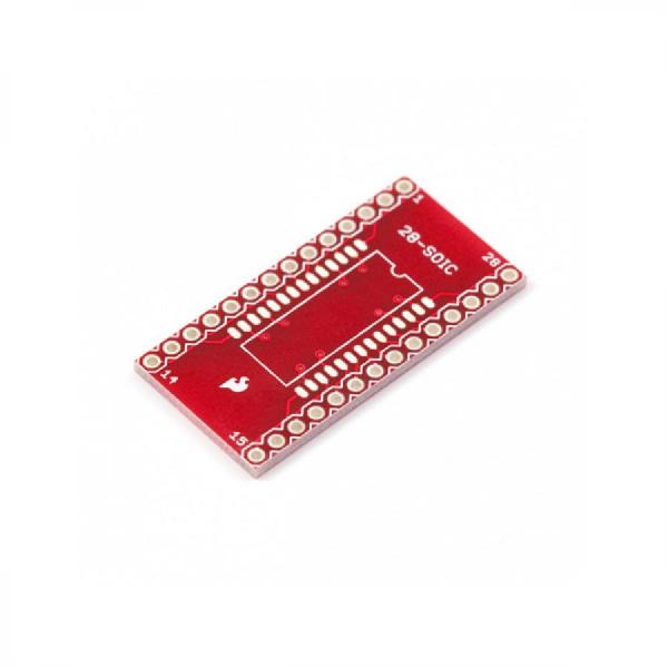 디바이스마트,커넥터/PCB > PCB기판/관련상품 > 특수기판 > DIP-ADAPTER,SparkFun,SparkFun SOIC to DIP Adapter - 28-Pin [BOB-00496],표준 SOIC 장치를 표준 .1인치 헤더에 인터페이스하는 맞춤형 PCB 보드 / 크기 : 0.7x1.50인치
