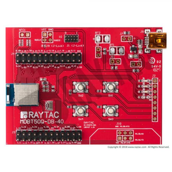 디바이스마트,MCU보드/전자키트 > 통신/네트워크 > 블루투스/BLE,RAYTAC,nRF52840 데모 보드 MDBT50Q-DB-40,빠르게 테스트하고 디버깅할 수 있도록 설계되었습니다.  / BT5 장거리 기능 지원 / 내장 USB 인터페이스