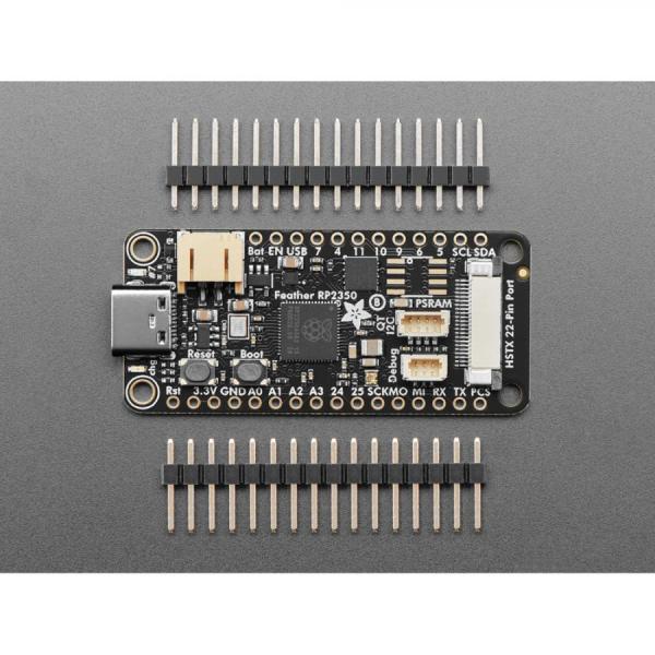 디바이스마트,오픈소스/코딩교육 > 파이썬/IoT 개발 보드 > RP2040/RP2350,Adafruit,Adafruit Feather RP2350 with HSTX Port [ada-6000],배터리 구동 개발보드 / pico 2와 사용 가능 / RP2359 32비트 Cortex M33 듀얼 코어, 150MHz @ 3.3V 로직 및 전원으로 실행
