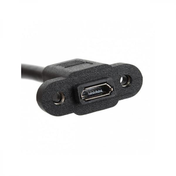 디바이스마트,케이블/전선 > USB 케이블 > 패널마운트(MF) 케이블,SparkFun,Panel Mount USB Micro-B Extension Cable - 6inch [CAB-15464],길이 : 6인치 / 3mm 패널 마운트 구멍과 호환되는 14mm M3 나사 2개 포함