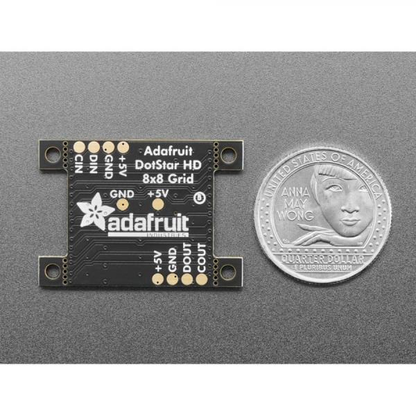 디바이스마트,LED/LCD > FND/도트매트릭스 > 도트매트릭스 > 8X8 도트매트릭스,Adafruit,Adafruit DotStar High Density 8x8 Grid - 64 RGB LED Pixel Matrix [ada-3444],1인치 x 1인치 정사각형에 64개의 풀 RGB 컬러 픽셀 내장 / PWM 드라이버 내장 / 각 픽셀은 개별적으로 주소 지정이 가능합니다