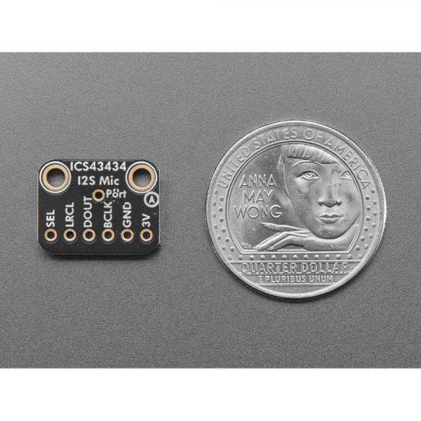 디바이스마트,MCU보드/전자키트 > 센서모듈 > 소리/음성센서,Adafruit,Adafruit I2S MEMS Microphone Breakout - ICS-43434 [ada-6049],범위 : 약 50Hz - 15KHz / 24KHz 이상의 주파수를 차단하는 저역 통과 필터 내장 / 전압 : 최대 1.6-3.6V