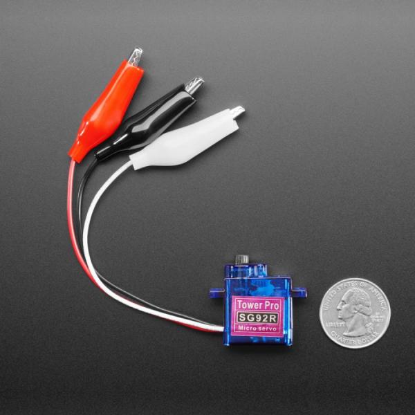 디바이스마트,기계/제어/로봇/모터 > 모터류 > 서보모터 > 디지털 서보모터,Adafruit,Micro Servo with Alligator Clips [ada-5592],악어 클립 테스트 리드 3개가 달려 있습니다 / 약 180도 회전