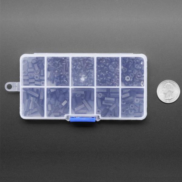 디바이스마트,RLC/수동소자 > 엔지니어 샘플키트 > 볼트/너트/기계부품 키트,Adafruit,Black Nylon Machine Screw and Stand-off Set – M2.5 Thread [ada-3299],총 380개 / 나사,너트,육각 스탠드오프 제공