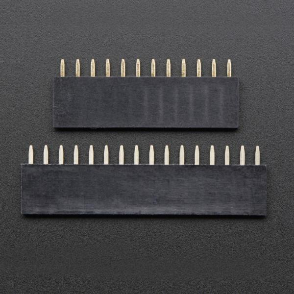 디바이스마트,커넥터/PCB > 핀헤더/IC 소켓 > 핀헤더소켓 > 기타 헤더소켓/소켓,Adafruit,Header Kit for Feather - 12-pin and 16-pin Female Header Set [ada-2886],Feather 보드의 양쪽에 납땜으로 고정 / 12핀 헤더 1개와 16핀 헤더 1개 제공