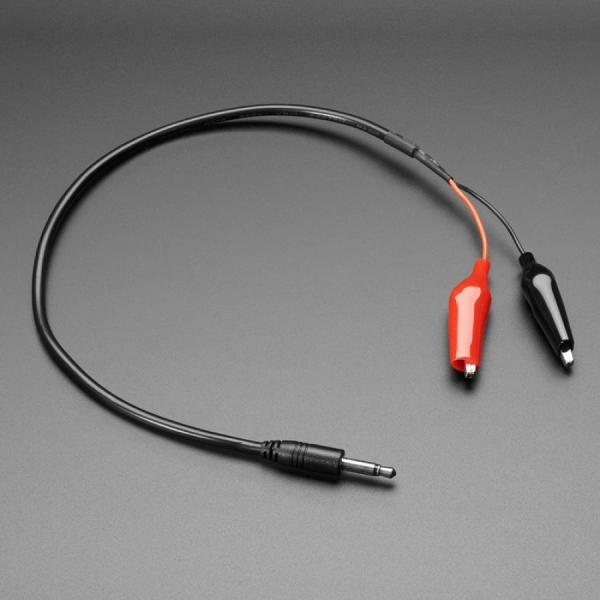 디바이스마트,케이블/전선 > 점퍼/하네스/악어/바나나 > 악어클립/바나나 케이블,Adafruit,3.5mm Mono Audio Plug to Alligator Clips [ada-4181],한쪽 끝에는 3.5mm 모노 오디오 플러그가 있고 다른 쪽 끝에는 악어 클립 두 개가 있습니다 / 길이 : 275mm / 와이어 게이지 : 22AWG