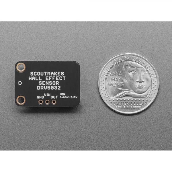 디바이스마트,MCU보드/전자키트 > 센서모듈 > 가속도/자이로/지자기센서 > 지자기센서,Adafruit,ScoutMakes DRV5032 Digital Magnetic Hall Effect Sensor [ada-6051],디지털 출력 내장 / 저주파 발진기 통합 / 작동 전원 : 1.65V ~ 5.5V / 3핀 헤더 제공