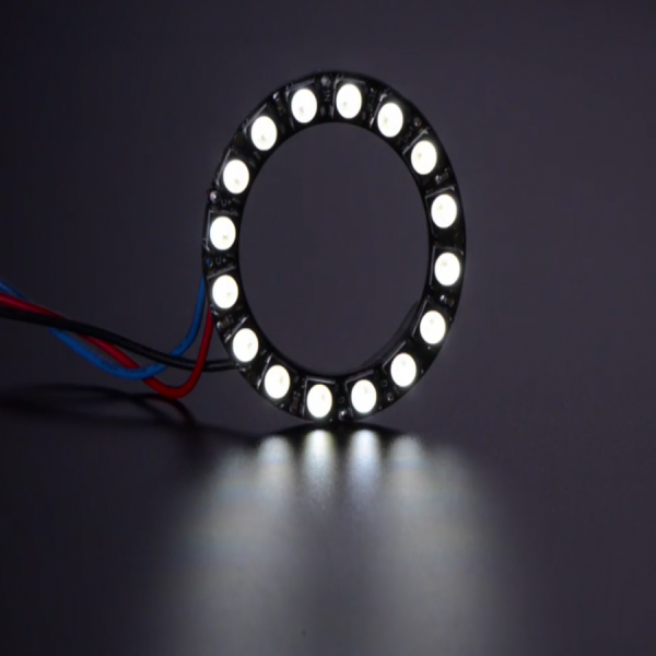 디바이스마트,LED/LCD > LED 인테리어조명 > LED 모듈,Adafruit,NeoPixel Ring - 16 x 5050 RGBW LEDs w/ Integrated Drivers - Cool White - ~6000K [ada-2856],쿨 화이트 / 16개의 초고휘도 스마트 LED NeoPixels가 1.75인치(44.5mm) 외경의 원형으로 배열 / 전원 공급 : 5VDC / 800KHz 프로토콜 사용