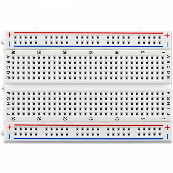 디바이스마트,MCU보드/전자키트 > 프로세서/개발보드 > Digilent > JTAG 및 기타,Digilent,Half-Size Breadboard 240-131,5포인트 노드와 2개의 50타이 포인트 전원 레일로 구성된 300타이 포인트 솔더리스 프로토타입 표면을 제공
