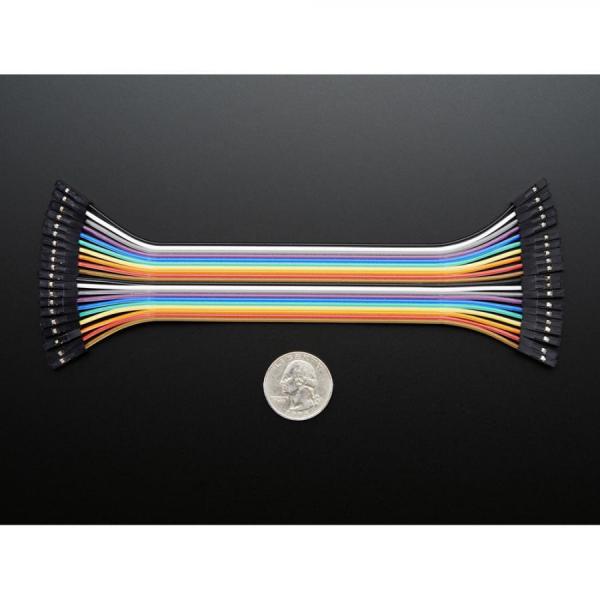 디바이스마트,케이블/전선 > 점퍼/하네스/악어/바나나 > 점퍼 와이어/케이블,Adafruit,Premium Female/Female Jumper Wires - 20 x 6inch (150mm) [ada-1950],하네스 제작 / 길이 : 6인치(150mm) / 20개의 스트립으로 제공 / 양쪽 끝에 0.1인치 암 헤더 접점 / 20핀 리본 케이블로 제공