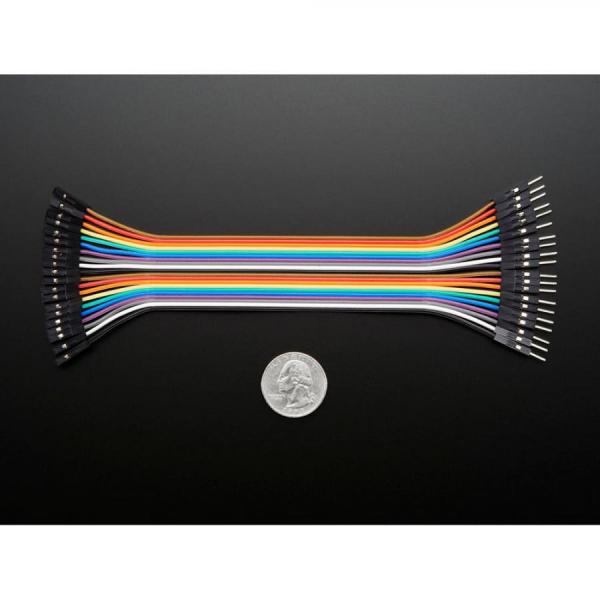 디바이스마트,케이블/전선 > 점퍼/하네스/악어/바나나 > 점퍼 와이어/케이블,Adafruit,Premium Female/Male Extension Jumper Wires - 20 x 6inch [ada-1954],하네스 제작 / 길이 : 6인치(150mm) / 20개의 스트립으로 제공 / 한쪽 끝에는 0.1인치 수 헤더 접점이 있고 다른 쪽 끝에는 0.1인치 암 헤더 접점이 있습니다 / 20핀 리본 케이블로 제공