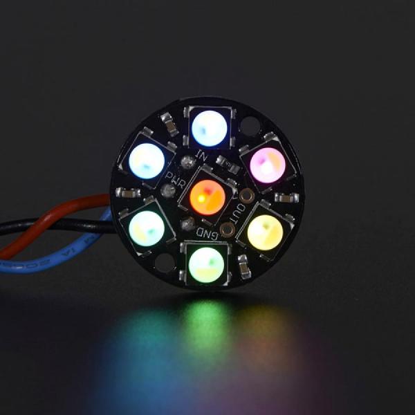 디바이스마트,LED/LCD > LED 인테리어조명 > LED 모듈,Adafruit,NeoPixel Jewel - 7 x 5050 RGBW LED w/ Integrated Drivers - Natural White - ~4500K [ada-2859],채널당 8비트 PWM으로 제어 / ~18mA의 정전류 구동 / 전원 공급 : 5VDC / 800KHz 프로토콜 사용