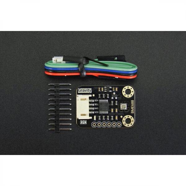 디바이스마트,MCU보드/전자키트 > 센서모듈 > 온도/습도 > 온습도겸용,DFROBOT,Gravity : BME688 AI 환경 센서(VOC, 온도, 습도, 압력) [SEN0617],온습도,기압,VOC 측정센서 / I2C/SPI 통신 프로토콜 지원 / 작동 전압: 3.3 ~ 5V DC / 작동 전류: 5mA